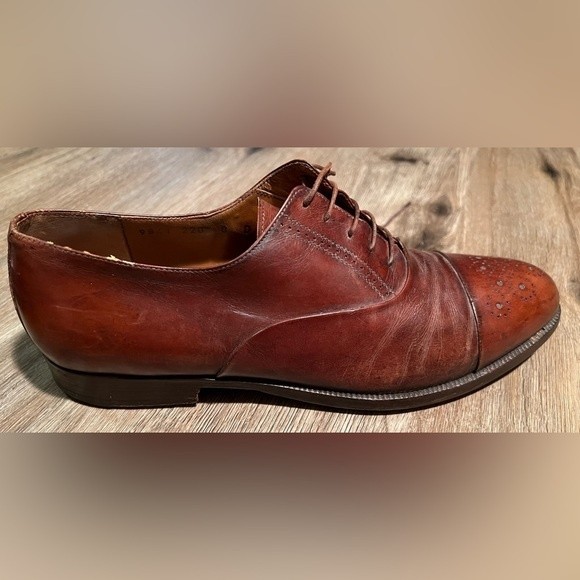 Vintage Salvatore Ferragamo Men’s Leather Oxford Dress Shoes Brown Size 8